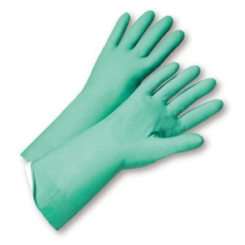 18mil Flock Lined Green Nitrile, Individually Packaged - Premium Posi Grip - Large