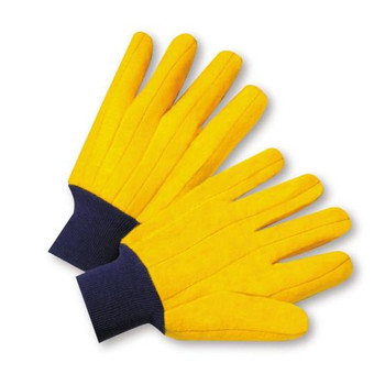 Knit Wrist Full Yellow Chore Glove - Cotton/blend shell, Economy Liner