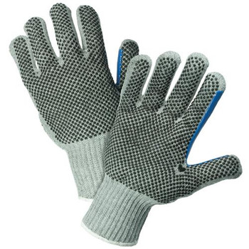 Heavy Weight 7 gauge Gray cotton/poly knit w/PVC Dotted 2 Sides & Reinforced Thumb Crotch