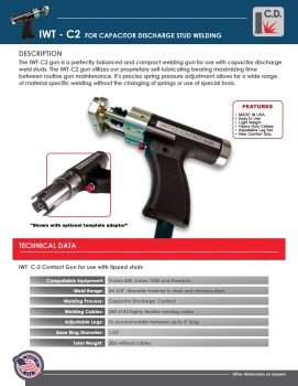 C-2 Contact Stud Welding Gun, Capacitor Discharge IWT-C2