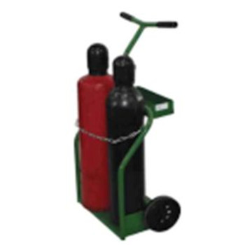 Medium Oxygen and Acetylene Cylinder Cart Carrier, 8" x 18" Baseplate, 8" Steel Hubbed Psemi Pneumatic Wheels