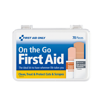 First Aid Kit, 70 Piece, Plastic Case 91246