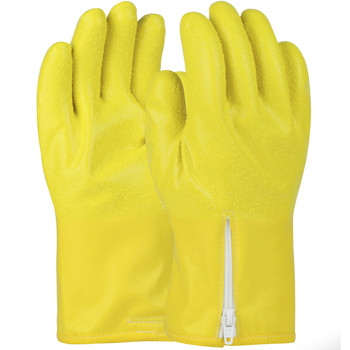 11" Cold Handling Poly Tuff Grit- Grip Dual Layer Gloves 2XL - Size 2XL, Yellow, CE Gloves, 1 Pair