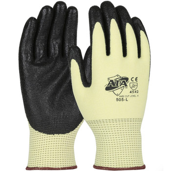 Ata Nitrile Coated, Ansi A4 - Size S, Yellow, Cut Resistant Gloves, 1 Pair