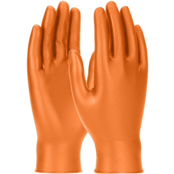 Ambi-Dex Grippaz Industrial Orange 6 Mil Nitrile Fish Scale 50/Box - Size XL, Orange, Disposable Gloves, 1 Box