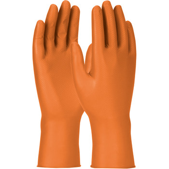 Ambi-Dex Grippaz Glove, Orange 7 Mil, Nitrile, Fish Scale Grip, Orange, 2XL - Size 2XL, Orange, Disposable Gloves, 1 Box