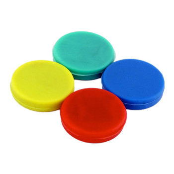 Ceramic Rubber Coated Disc Magnets (4pk) - Red¸ Yellow¸ Green¸ Blue