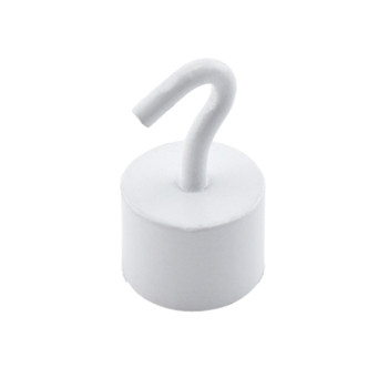 White Neodymium Magnetic Hook - N35¸ 18 lbs. pull w/ liner