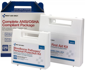 50 Person Complete ANSI/OSHA Compliance Package for First Aid and BBP, Blood borne Pathogens