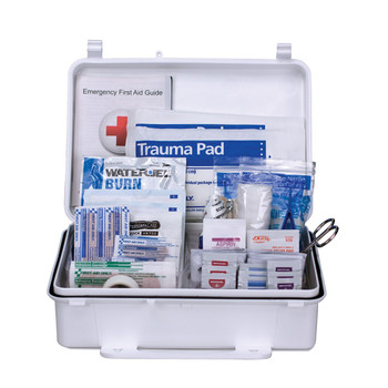 50 Person First Aid Kit, ANSI A+, Plastic Case with Dividers