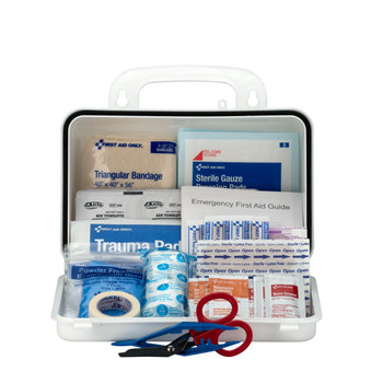 10 Person OSHA Contractor First Aid Kit, Plastic Case