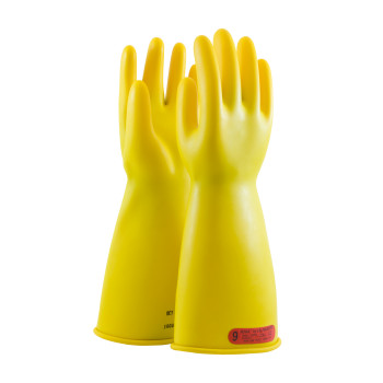 Novax Insulating Glove, Class 0, 14 In., Ylw., Straight Cuff Novax Rubber Insulating Gloves - 8.5 Yellow PR