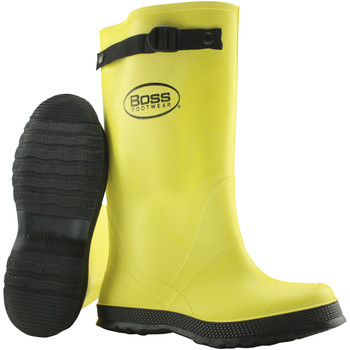 Boss 17" Over-The-Shoe Waterproof Slush Boot, Yellow Plain Toe - 9 Yellow PR