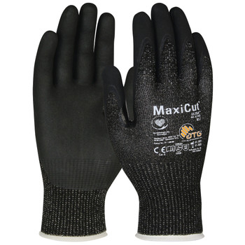 Maxicut Ultra, Black Eng Yarn, Black Microfoam Nitrile Coating, A4 Gloves for Cut Protection by ATG - XS Black DZ