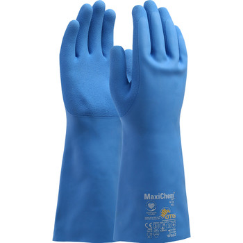 Latex Coated Glove With Ansi A2 Cut Resistant Liner Gloves for Cut Protection by ATG - L Blue DZ