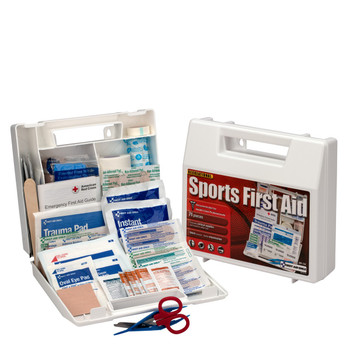 10 Person First Aid Kit, Plastic Case with Dividers