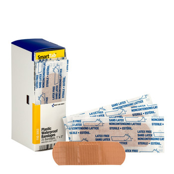 SmartCompliance Refill 1" x 3" Adhesive Plastic Waterproof Bandages, 25 Per Box