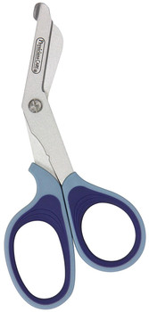 7"" Non-Stick Titanium Bent Bandage Shears, Blue