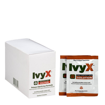IvyX Pre-Contact Lotion Packets, 25 Per Box. Poison Oak & Ivy Formula