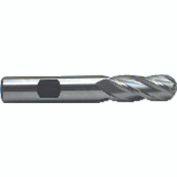 1/2" Dia. × 1/2" Shank × 1-1/4" DOC -1/4" OAL, HSSCo Uncoated, 4 Flute, Ballnose End Mill Series/List #4589
