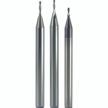 0.013" Dia. × 1/8" Shank × 0.02" DOC × 1-1/2" OAL, Carbide Uncoated, 2 Flute, Ballnose End Mill Series/List #5915