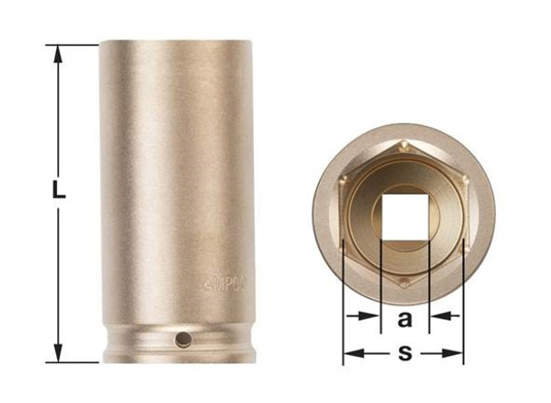 Socket, Deep Well Impact 3/4D 36mm