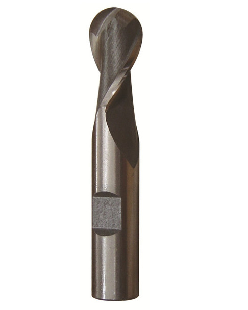 1/16" Carbide 2 Flute Single End Ball End Mill