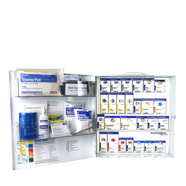 Large Metal SmartCompliance First Aid Cabinet,  ANSI 2021 Class B with Medications