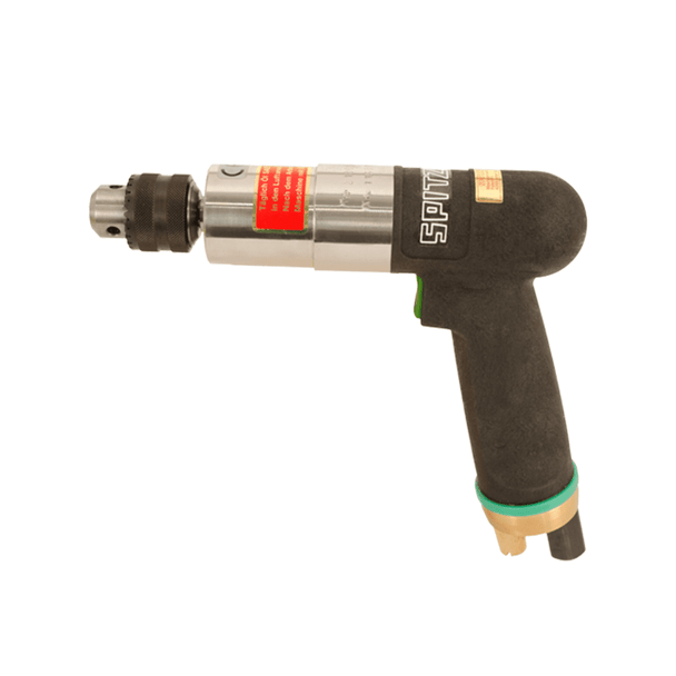 Vertical Grip, FOR UNDERWATER USE, .7 HP, 1550 RPM, 3/8" drilling cap. in steel, 21cfm @ 90 psi, Wt: 4.6 lbs.