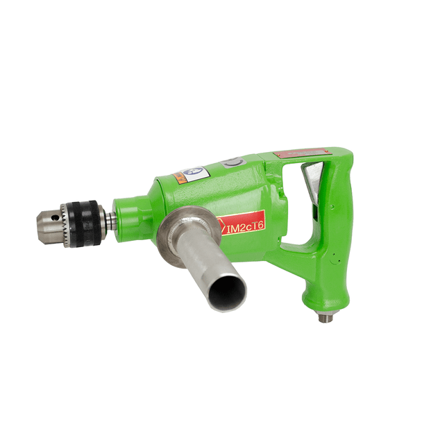 D-handle Drill, .8 HP, 650 RPM, 5/8" drilling cap. in steel, 24 cfm @ 90 psi, Wt: 12 lbs.