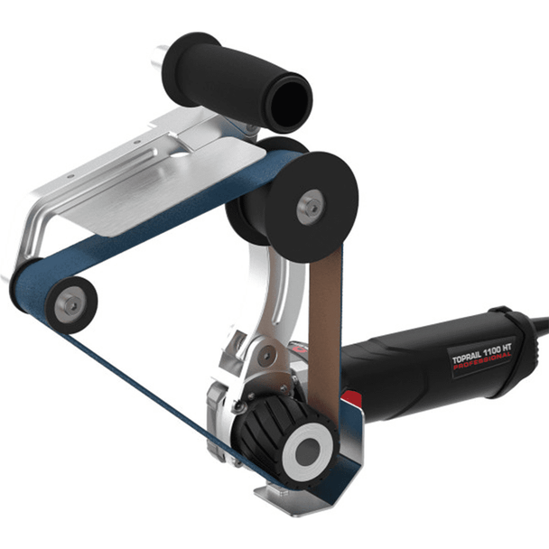 KING-BOA Pipe Finishing Tool, Electric, 10 Amp, 110V, 3/4" to 5" dia. pipe, 800-3000 RPM includes: 1 KING-BOA Railing Belt Sander, 1 Motor Protection Dust Guard, 6 Zirconium Belts (2 each of 60, 80, & 120 Grit) and 2 SC Fleece Belts (1 medium & 1 fine)