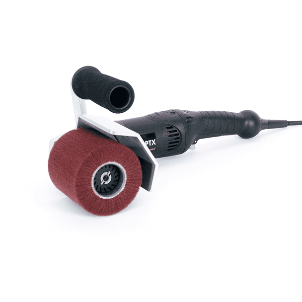 PTX Eco Smart Basic Kit for metal working - Includes: 1 PTX Eco Smart machine, 15 Amp, 110 V, 1 Carrying Case (P/N 40008), 1 60 grit flap wheel, 4" x 4-1/8" (P/N 47212), 1 80 grit interleaf (combi) wheel, 4" x 4-1/8" (P/N 47312), 1 Expansion roller, 3-1/2