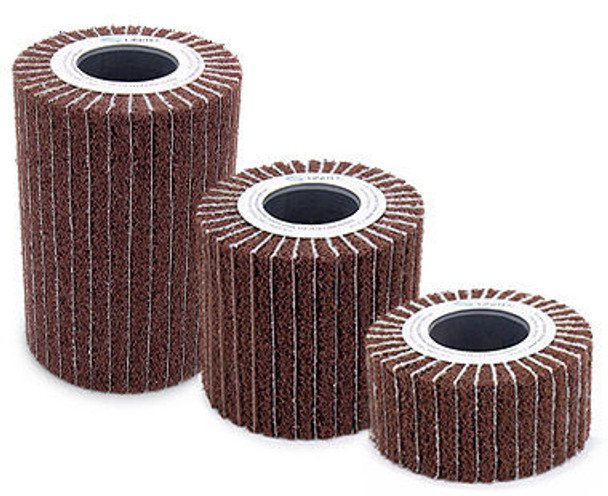 PTX Interleaf (Combi) Wheel - made of hard-textured, aggressive nylon web impregnated with silicone carbide 4" x 4-1/8", 80 grit