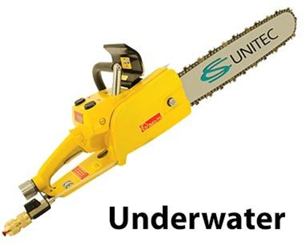 Air Chain Saw with Brake, 17", 4 HP, 90 psi / 92 cfm, for underwater use