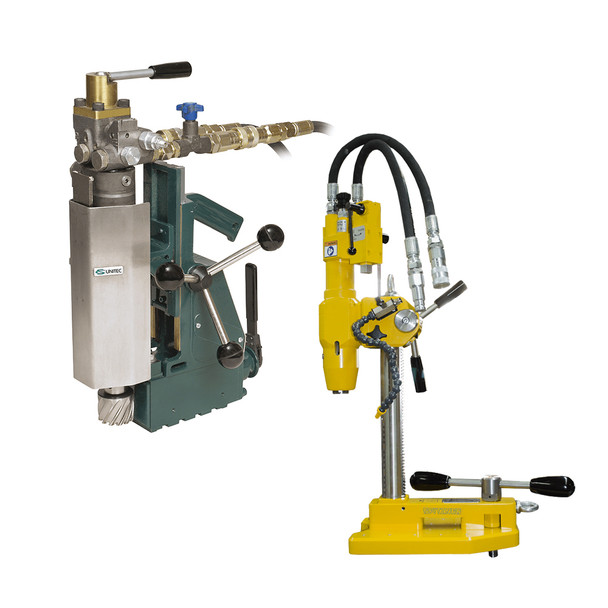 Magnetic Drill, Hydraulic, up to 2-1/16" dia. hole capacity, 0-630 RPM, Wt: 48.5 lbs.