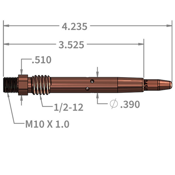 Replacement Diffuser for Binzel Asia 142.0144 Style Thread-on - For 7mm PowerBall Contact Tip