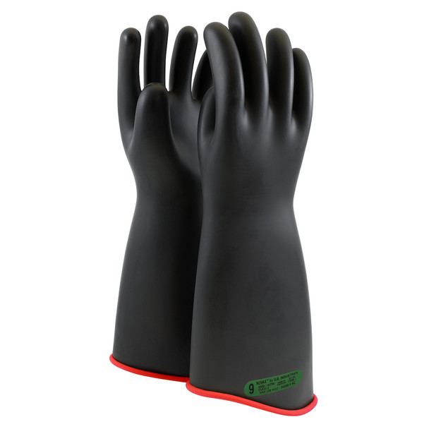 NOVAX  Class 3 Rubber Insulating Glove with Contour Cuff - 18", 8.5, Black