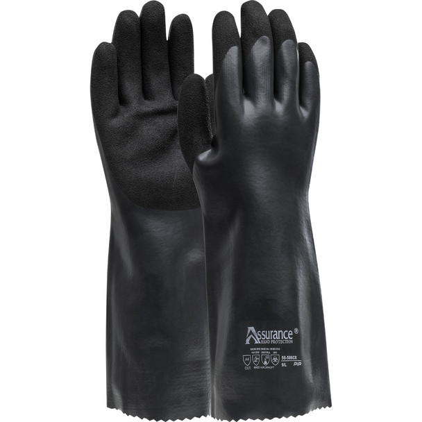 Assurance Nitrile Coated Glove with PolyKor Blended Liner and MicroFinish Grip on Palm & Fingers - 14", L, Gray