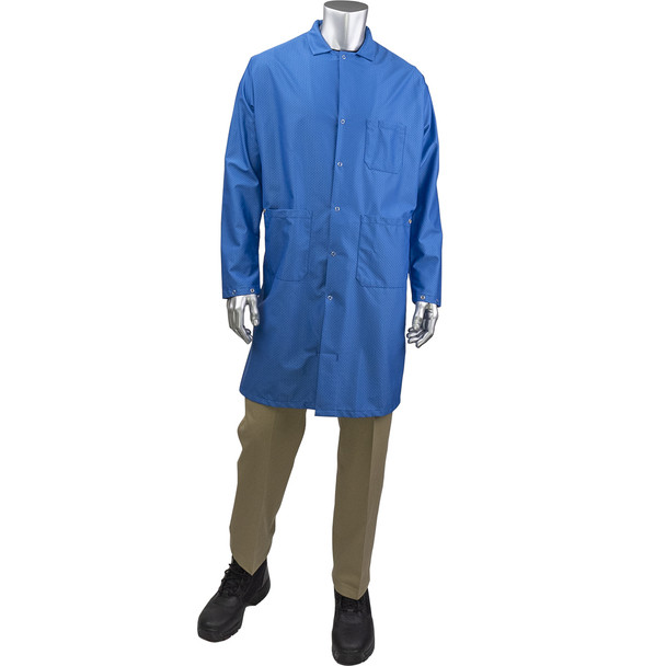 Uniform Technology Staticon Long ESD Labcoat, 4XL, Royal