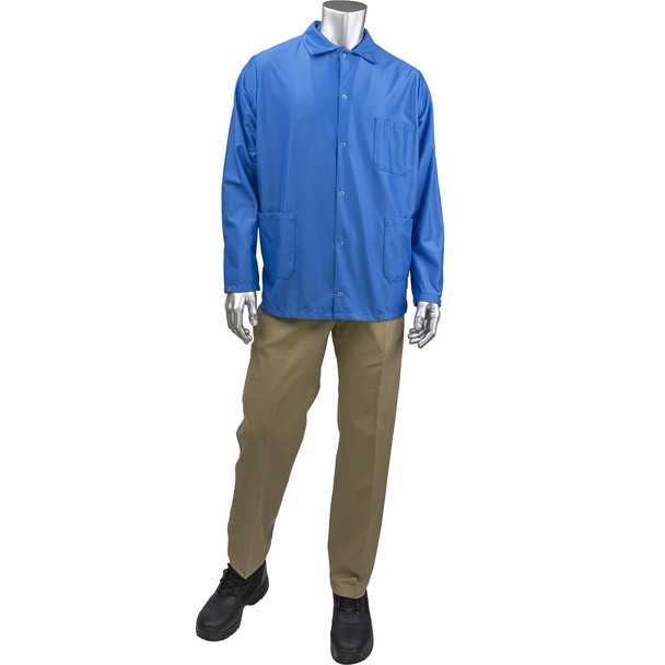Uniform Technology StatMaster Short ESD Labcoat, M, Royal