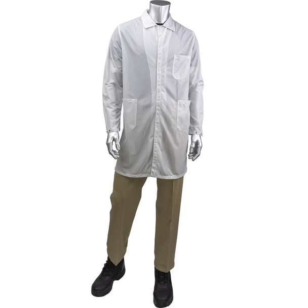 Uniform Technology StatStar Long ESD Labcoat, XS, White