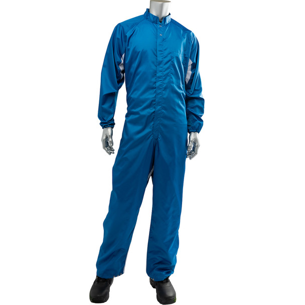 Uniform Technology Auto Grid Cleanroom Coverall With Mesh Venting, M, Royal
