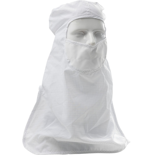 Uniform Technology C3 ISO 4 (Class 10) Cleanroom Hood with Built-in Face Mask - Pull Over, 2XL, White