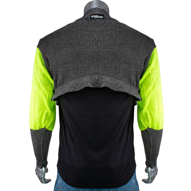 Kut Gard ATA PreventWear ATA Blended Cut Resistant Pullover with Hi-Vis Sleeves and Thumb Loop, XL, Dark Gray