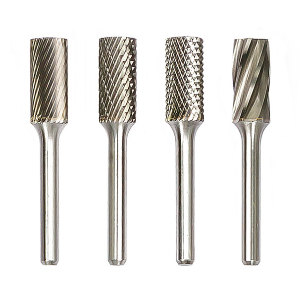 SA3DC Cylindrical Double Cut Burr 3/8" x 3/4" (2-1/2" OAL) 1/4" shank