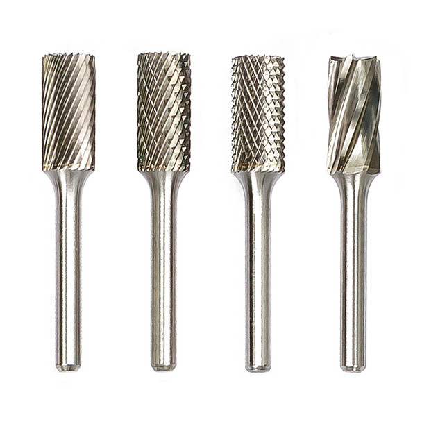 SB5DC Cylindrical Double & End Cut Burr 1/2" x 1"  (2-3/4"OAL)  1/4" shank