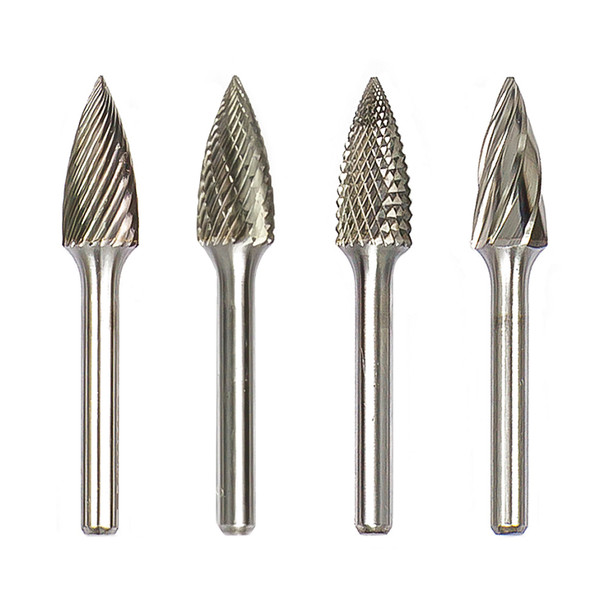 SG5X6DC 6" Pointed Tree Shape Double Cut Burr 1/2" x 1"  (7"OAL)  1/4" shank