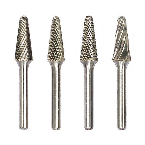 SL3DC Radius Cone Shape 14° Burr 3/8" x 1-1/16"  (2-13/16"OAL)  1/4" shank