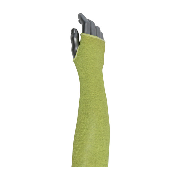 Yellow 18" Xrystal/ Aramid 1-Ply sleeve, 18", with thumbhole Sleeves with Xrystal Fiber