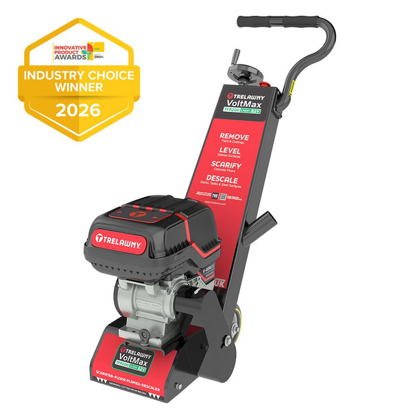 NEW 8" Walk-Behind Battery Concrete Scarifier TFP 200, With Batteries and Charger